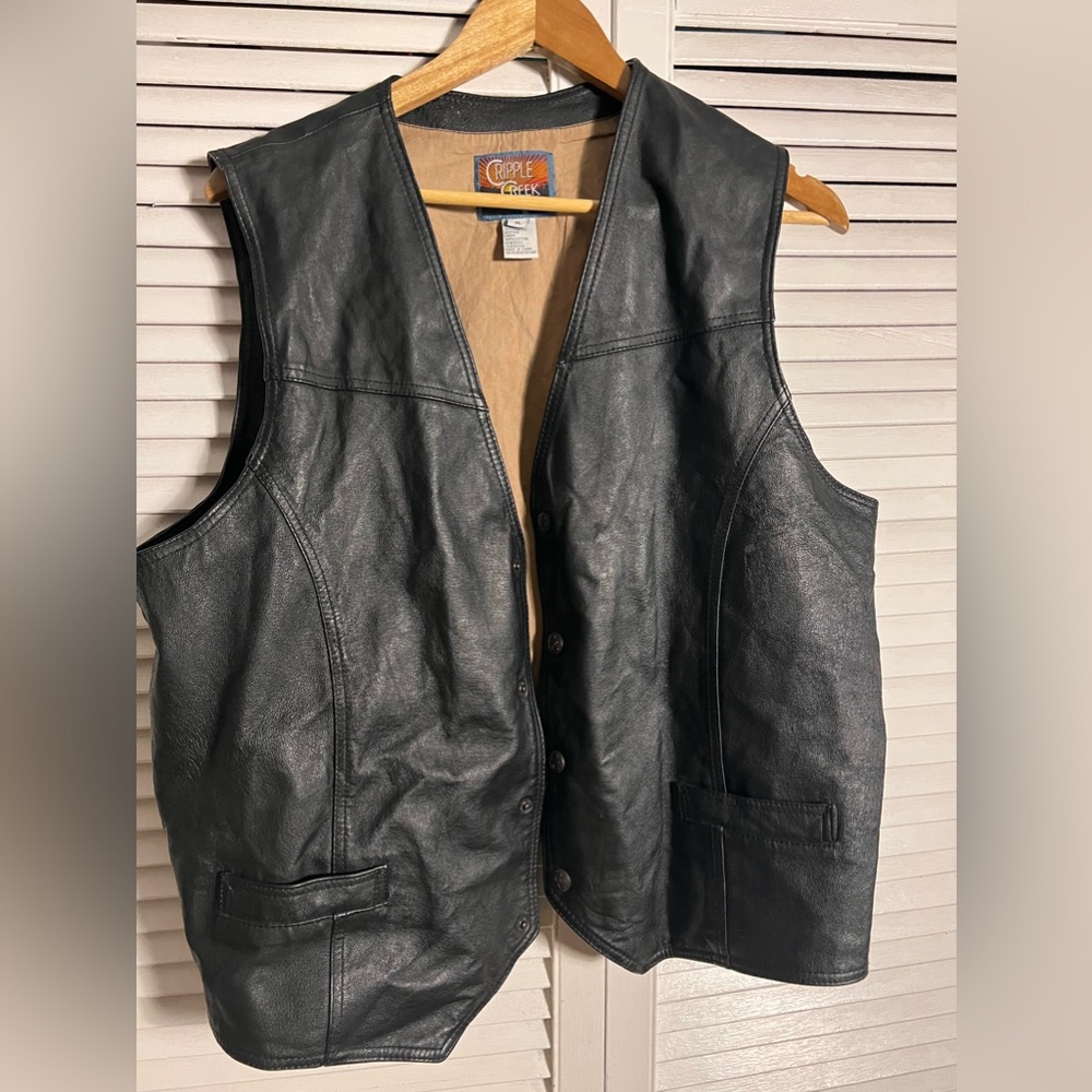 Cripple creek leather vest XL